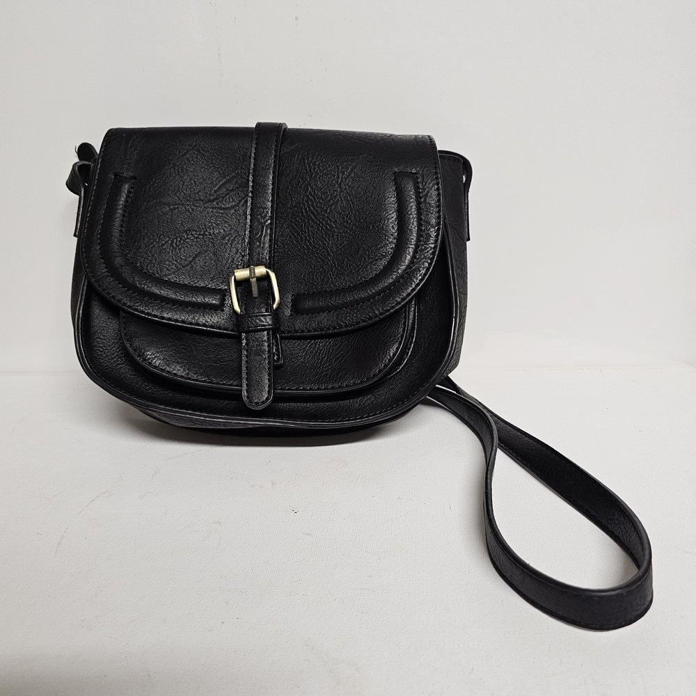 Afkomst Black Faux Leather Crossbody Bag
